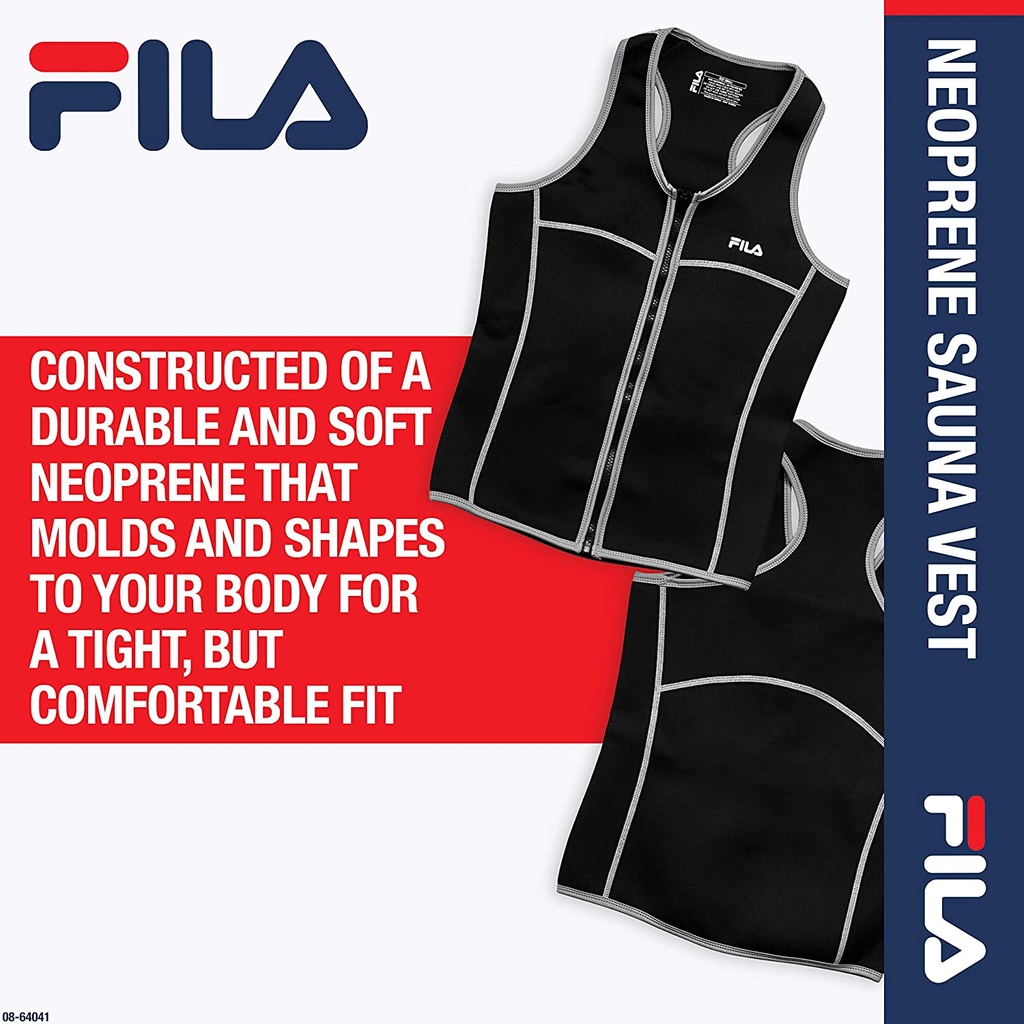 FILA Women's Sauna Vest - Neoprene Sweat Suit Body Shaper Waist Trainer for Weight Loss