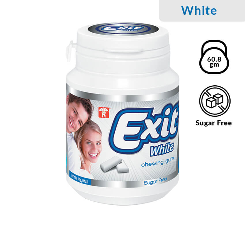 Smart Gum Exit Sugar free Bottle Dragee Gum White 50gm