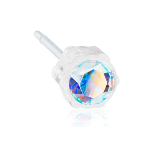 Blomdahl Earring Medical Plastic Rainbow 4mm 1pc