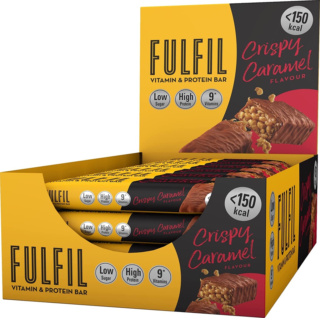 Fulfil Vitamin &amp; Protein Bar Crispy Caramel Flavor - 37gm