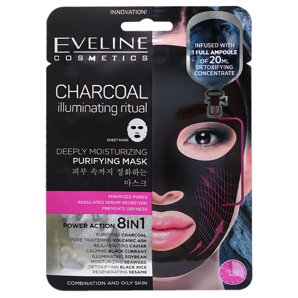 Eveline Face Mask Charcoal 12'S