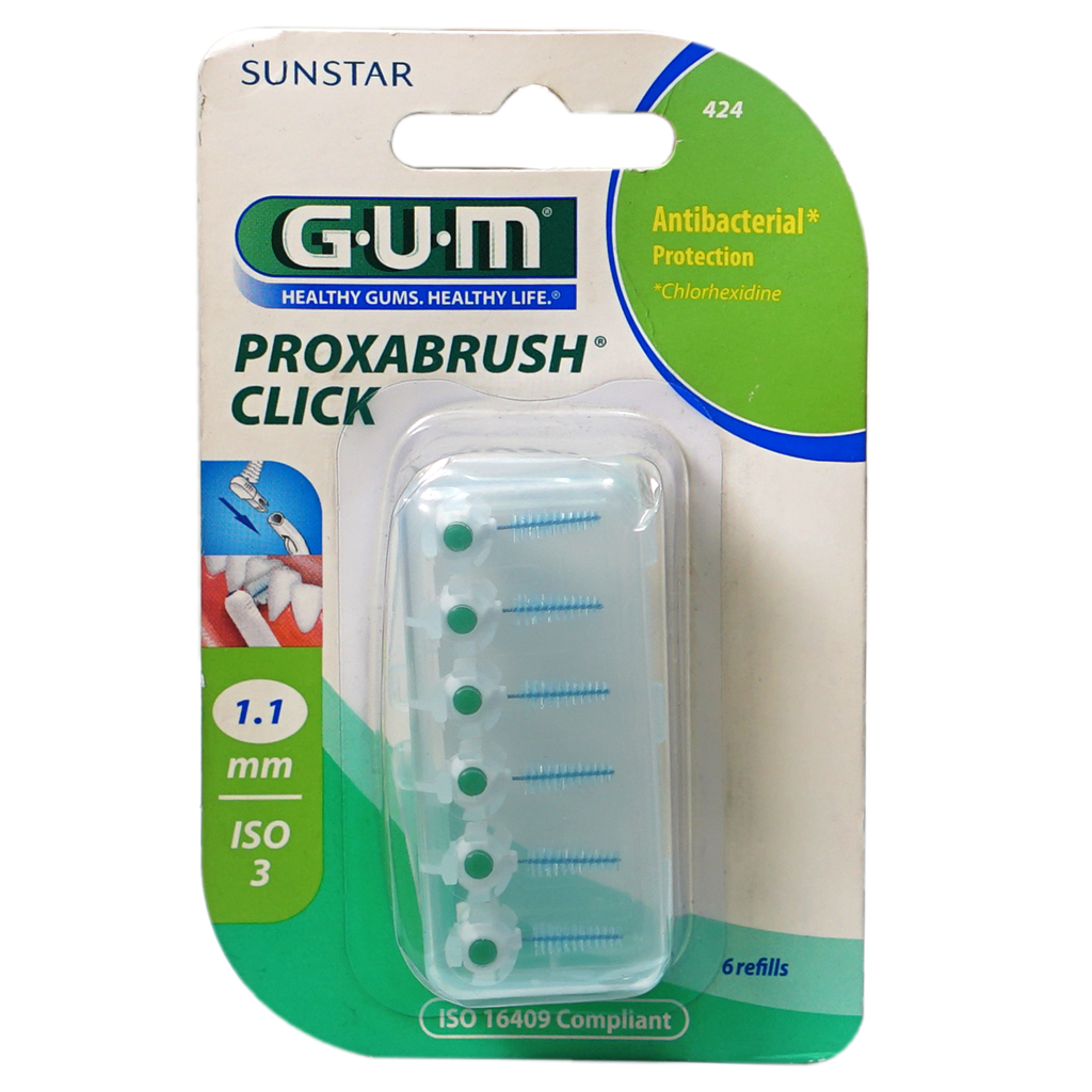 Gum Proxabrush Refills Tapered Ultra-Fine 424 Brushes Click