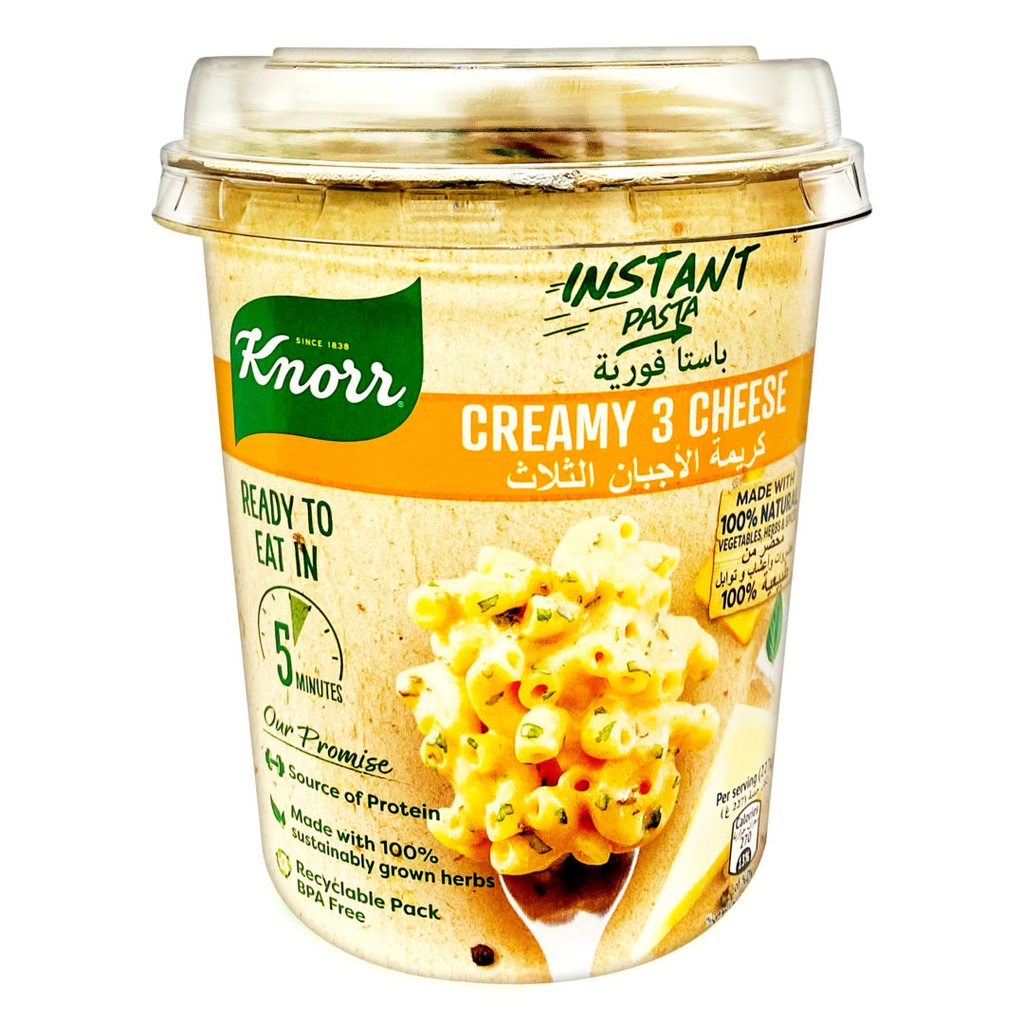 6 KNORR INSTANT PASTA CREAMY 3 CHEESE 67G