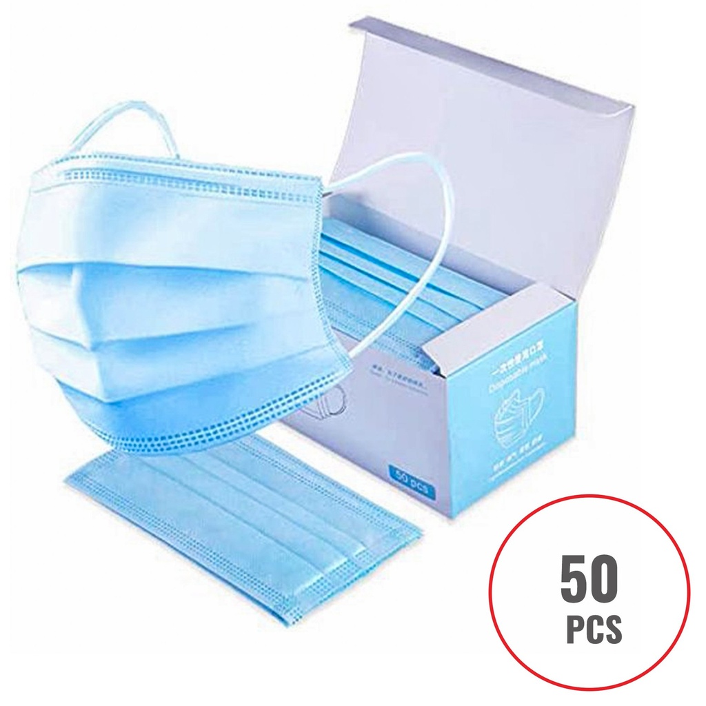Disposable 3 Ply Mask (Blue)