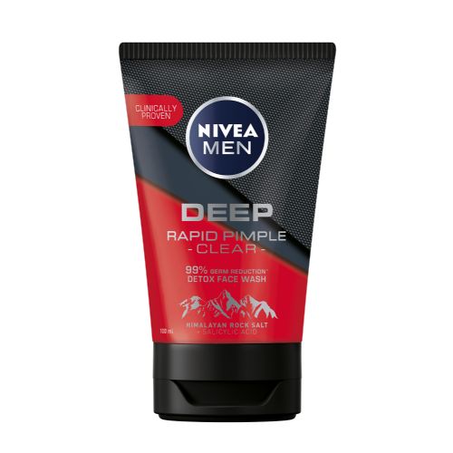 Nivea Men Deep Rapid Clear Pimples &amp;Oil Face Wash 100Ml