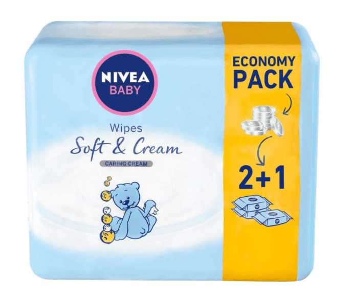Nivea Baby Wps Soft&amp;Cream.Bonus 63Pcs 2+1 Free