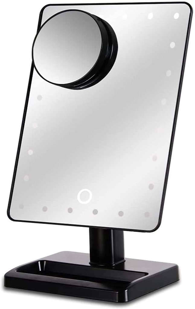 Led Dimmable Makeup Mirror Black/White -H-