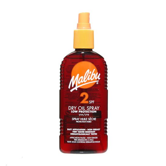 Malibu Dry Oil Tanning Spray Spf2 200Ml