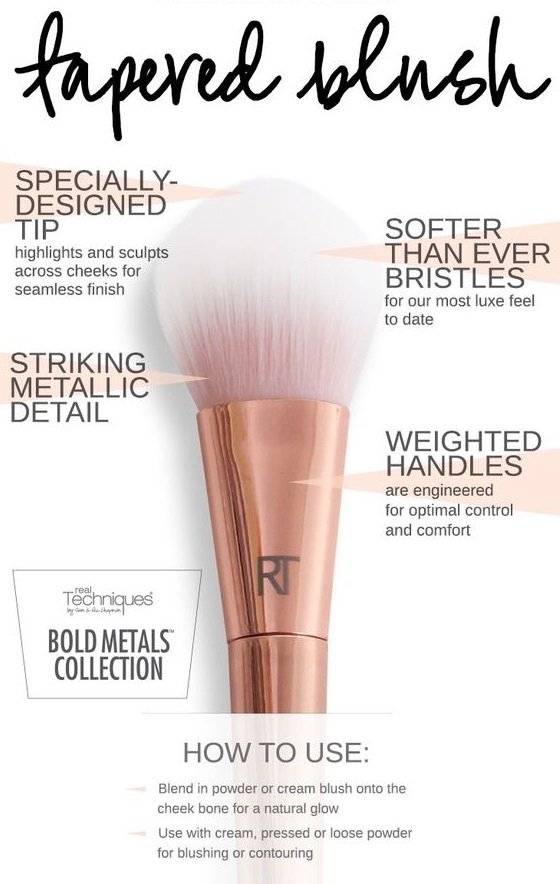 RT Bold Metals Collection 300 Tapered Blush Brush