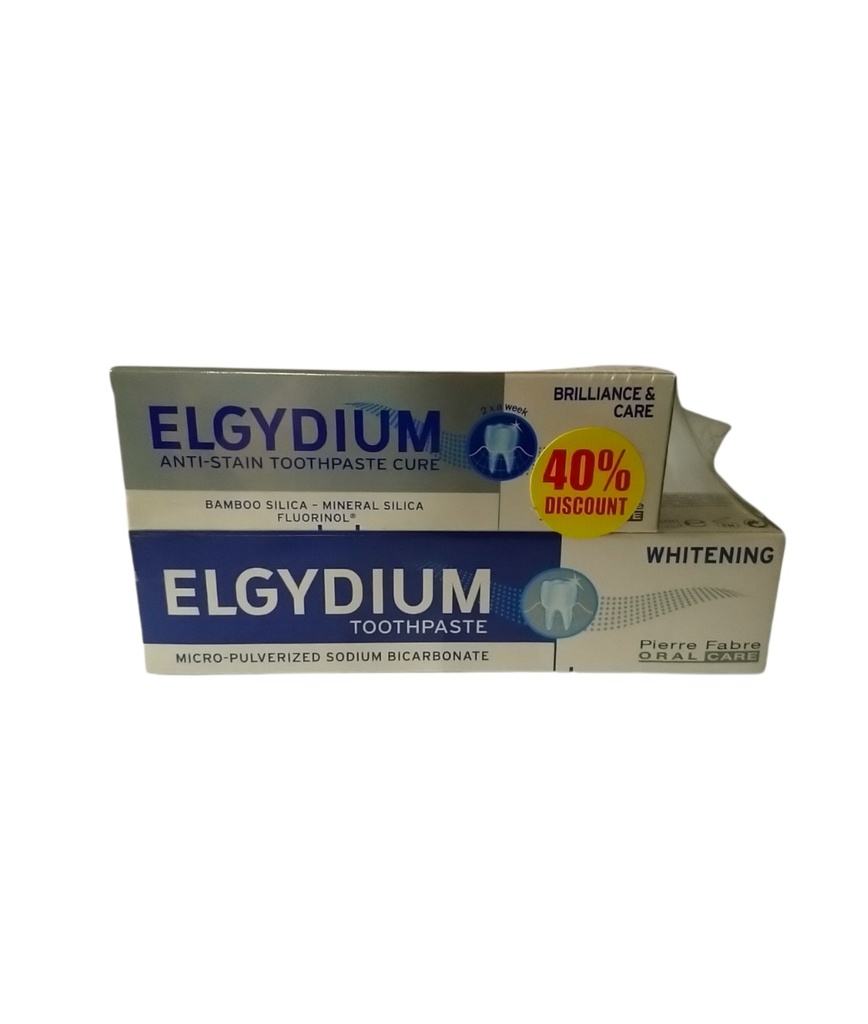 Elgydium Brillance &amp; Care And Elgydium Bicarb Whitening 75Ml