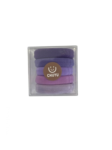 [124869] Elastics Hair Band Purple Tie 5pcs
