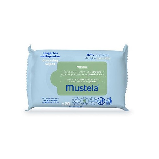[125250] Mustela Cleansing Wipes 20 Wipe