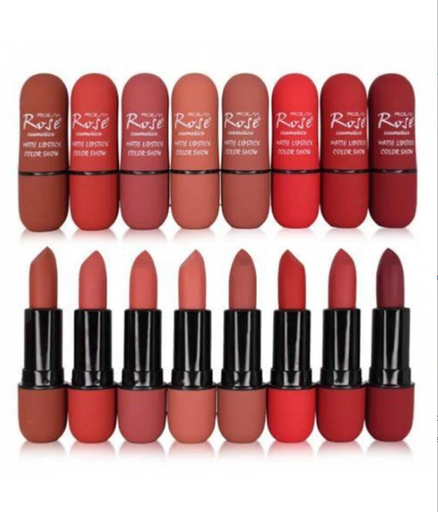 Rose Matte Lipstick Color Show 8 Shades