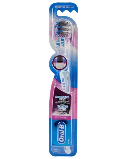 [125450] Oral B Toothbrush Ultrathin Precision Clean Black Extra Soft.