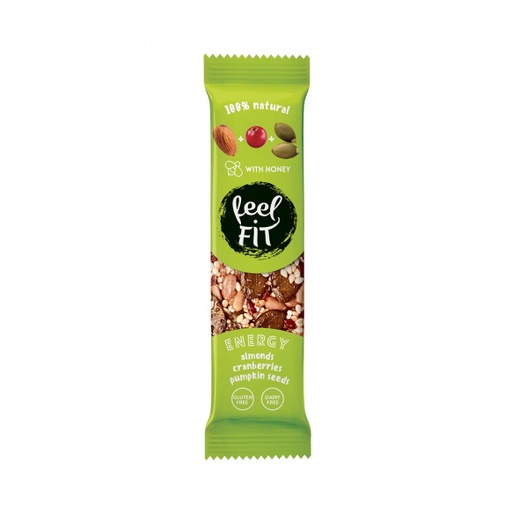 [125828] Feel Fit Raw Energy Bar Almonds, Cranberries, Pumpkin Seeds 35 g