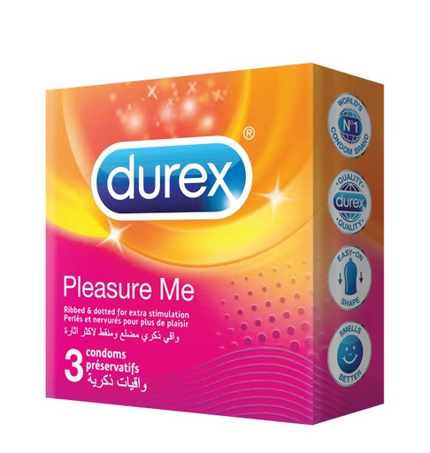 [127809] Durex Pleasure Me Condom 3Pcs