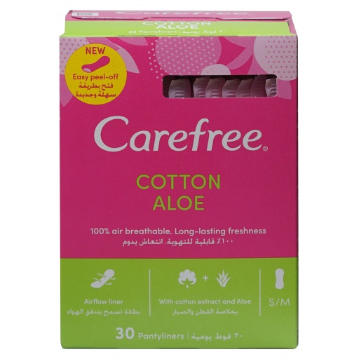 [3339] Carefree Aloe Individually Wrapped Breathable Pantyliners 30 Pcs