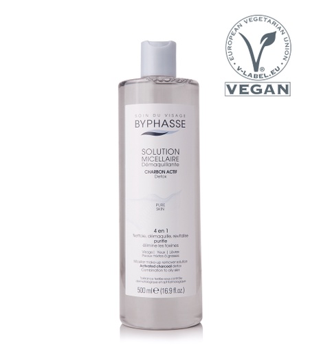 [38067] #Byphasse Micellar Make-Up Remover Solution Activated Charcoal - 500Ml