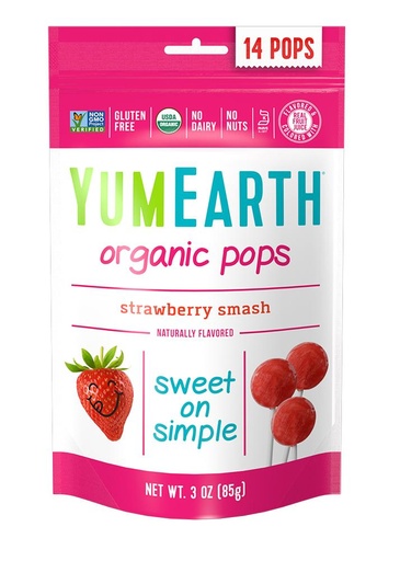 [62433] Yum Earth Bio Strawberry Lollipop 85G