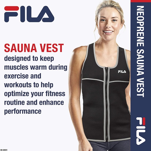 [99723] FILA Women's Sauna Vest - Neoprene Sweat Suit Body Shaper Waist Trainer for Weight Loss