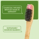 Lindo EcoGrip Charcoal Infused Bamboo Toothbrush -SOFT - Pack of 4