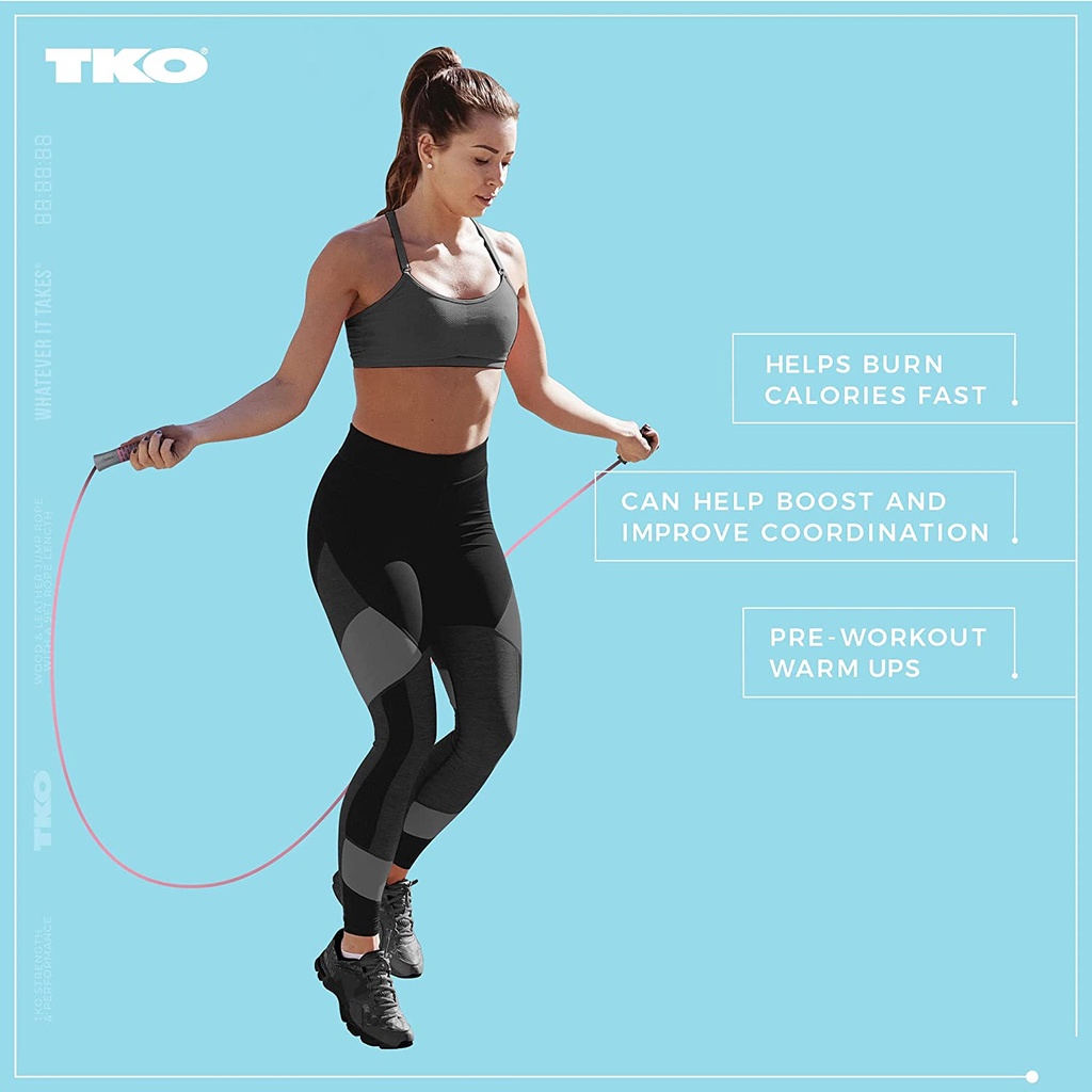 TKO Tonal Adjustable 9-Foot-Long Jump Rope with Non-Slip Handles