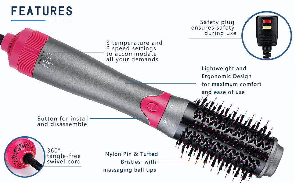 DSP Multifunctional Interchangeable Hot Air Brush