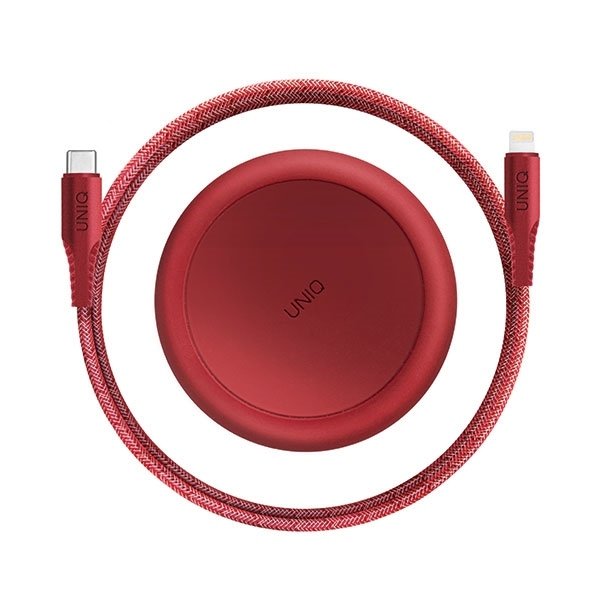 MFI Halo USB-C-Lightning cable 18W nylon retractable 1.2m - RED