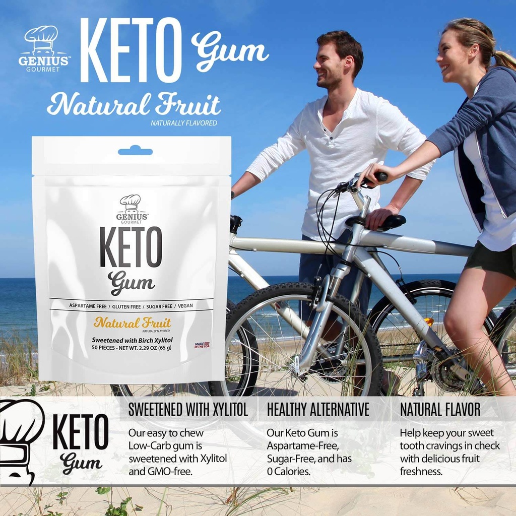 Genuis Gourmet Keto Gum Natural Fruits 50s