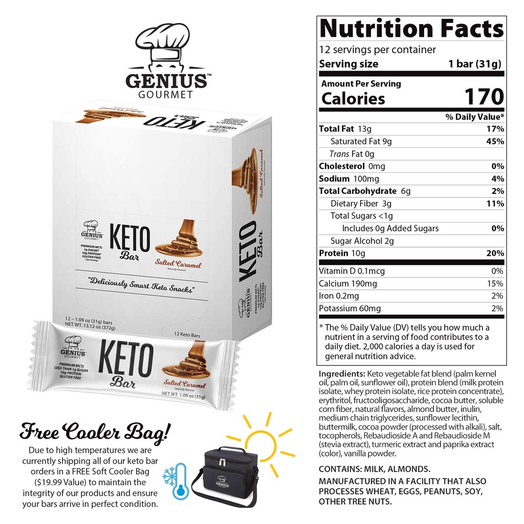 Genuis Gourmet Keto Bar Salted Caramel 31gm