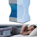 Calming Comfort Cooling Knee Pillow by Sharper Image- Charcoal Infused Memory Foam with Cooling Gel- Helps Side Sleepers Align Spine