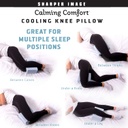Calming Comfort Cooling Knee Pillow by Sharper Image- Charcoal Infused Memory Foam with Cooling Gel- Helps Side Sleepers Align Spine