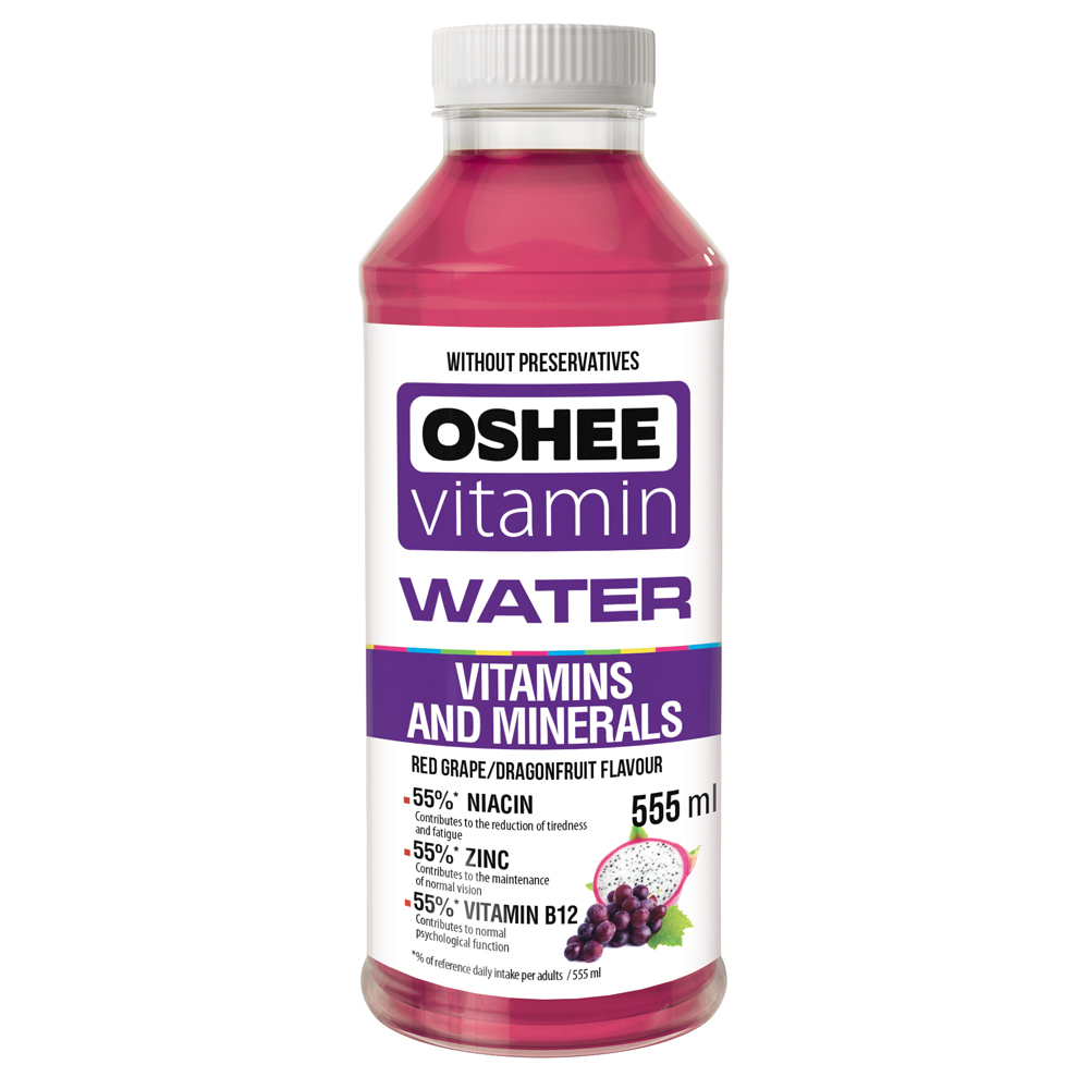 Oshee Vitamin Water Red Grape &amp; Dragonfruit 555ml