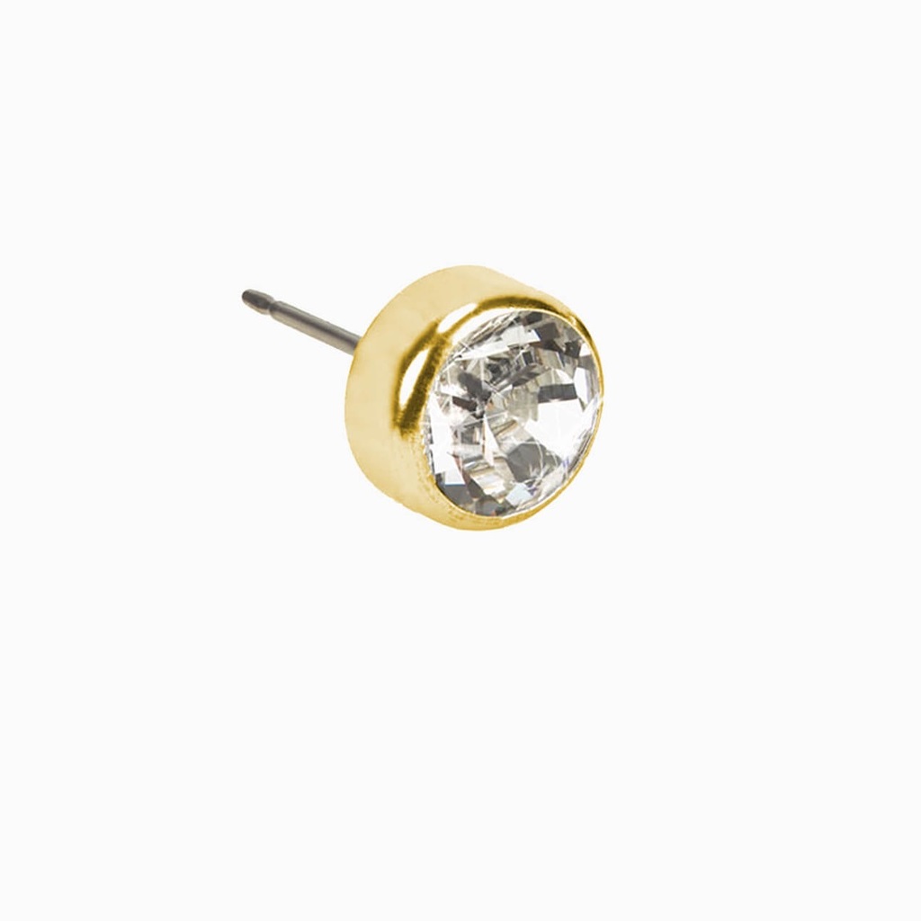 Blomdahl Earring Golden Titanium Bezel Crystal 4mm 1pc