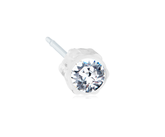 Blomdahl Earring Medical Plastic Crystal 4mm 1pc