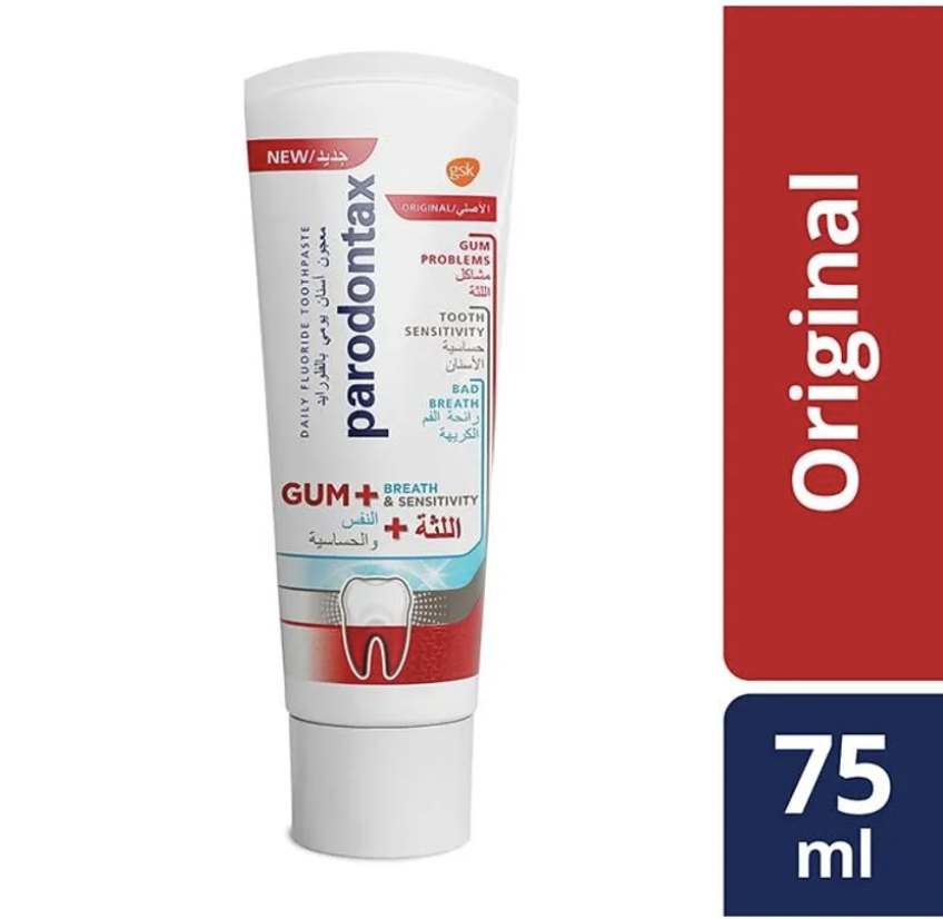 Parodontax Gum Breath &amp; Sensitivity Original Toothpaste 75ml