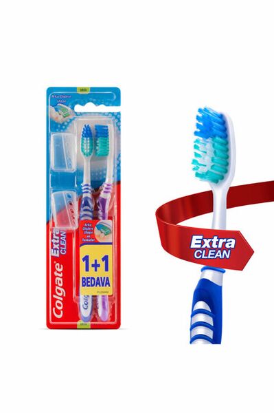 Colgate Extra Clean Toothbrush Medium 1+1