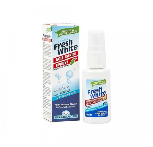 Fresh White Bad Breath Prevention &amp; Eliminator Spray 30Ml