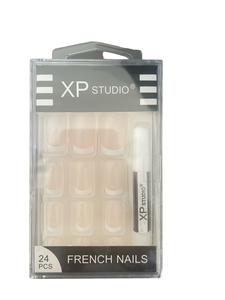 XP Studio French Fake Nails - Light Pink 24 pcs