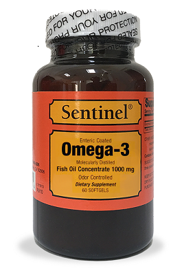 Sentinel Omega-3 Fish Oil 1000mg 60 Softgels