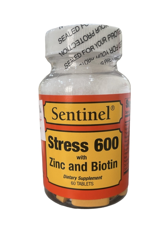 Sentinel Stress 600 with Zinc and Biotin 60 Tablets