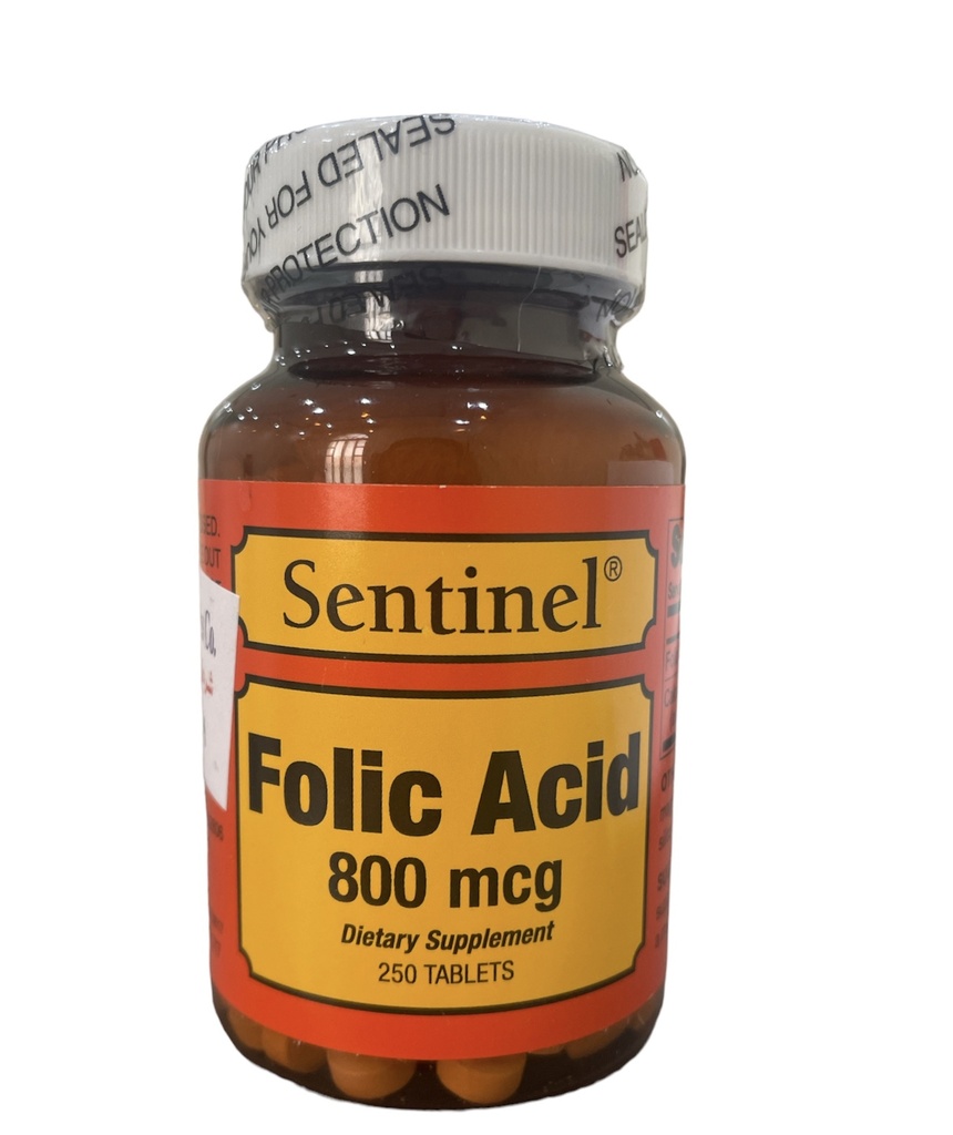 Sentinel Folic Acid 800mcg 250 Tablets