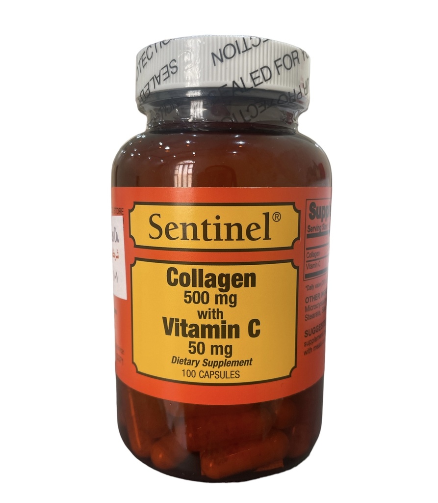 Sentinel Collagen 500mg+Vitamin C 50mg 100 Capsules