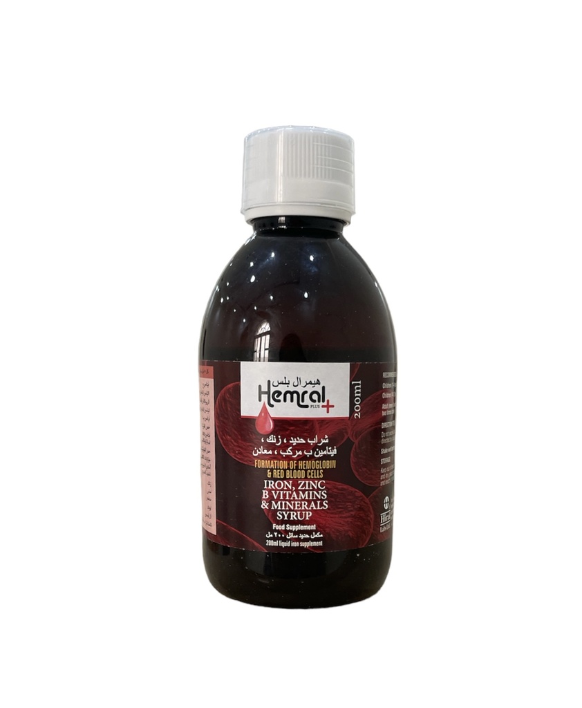 Hemral Plus Iron, Zinc, Vitamin B &amp; Minerals Syrup 200ml