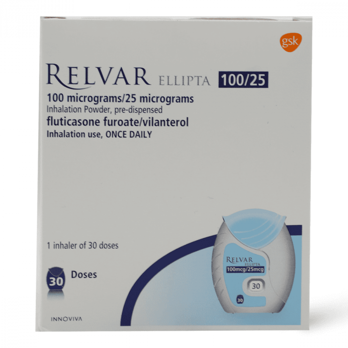 Relvar Ellipta Inhalation Powder 100/25 Mg