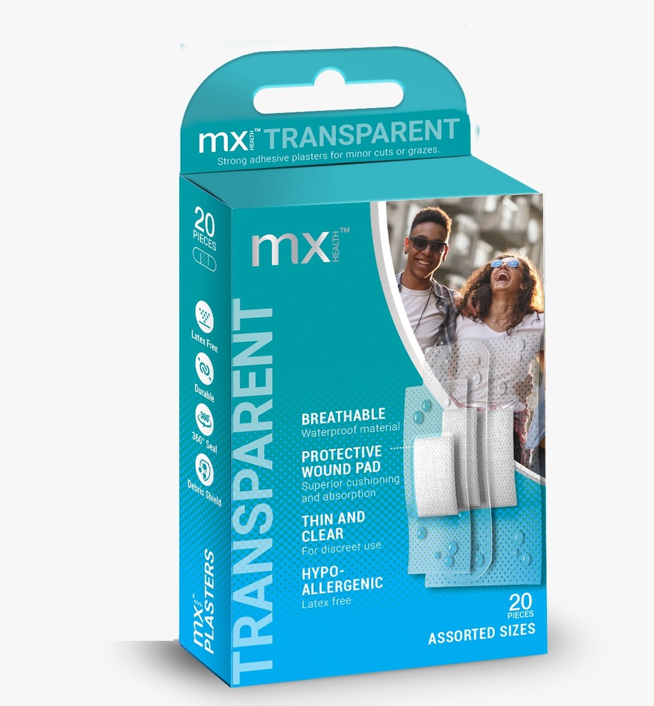 Mx Health Transparent Plasters 20'S