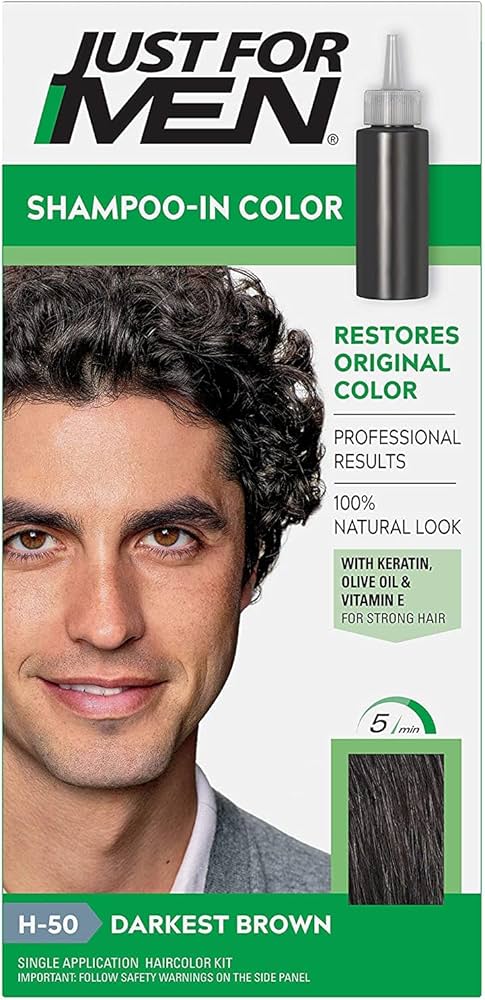 JUST 4 MEN SHAMPOO IN HAIRCOLOR H-50 DARKEST BROWN