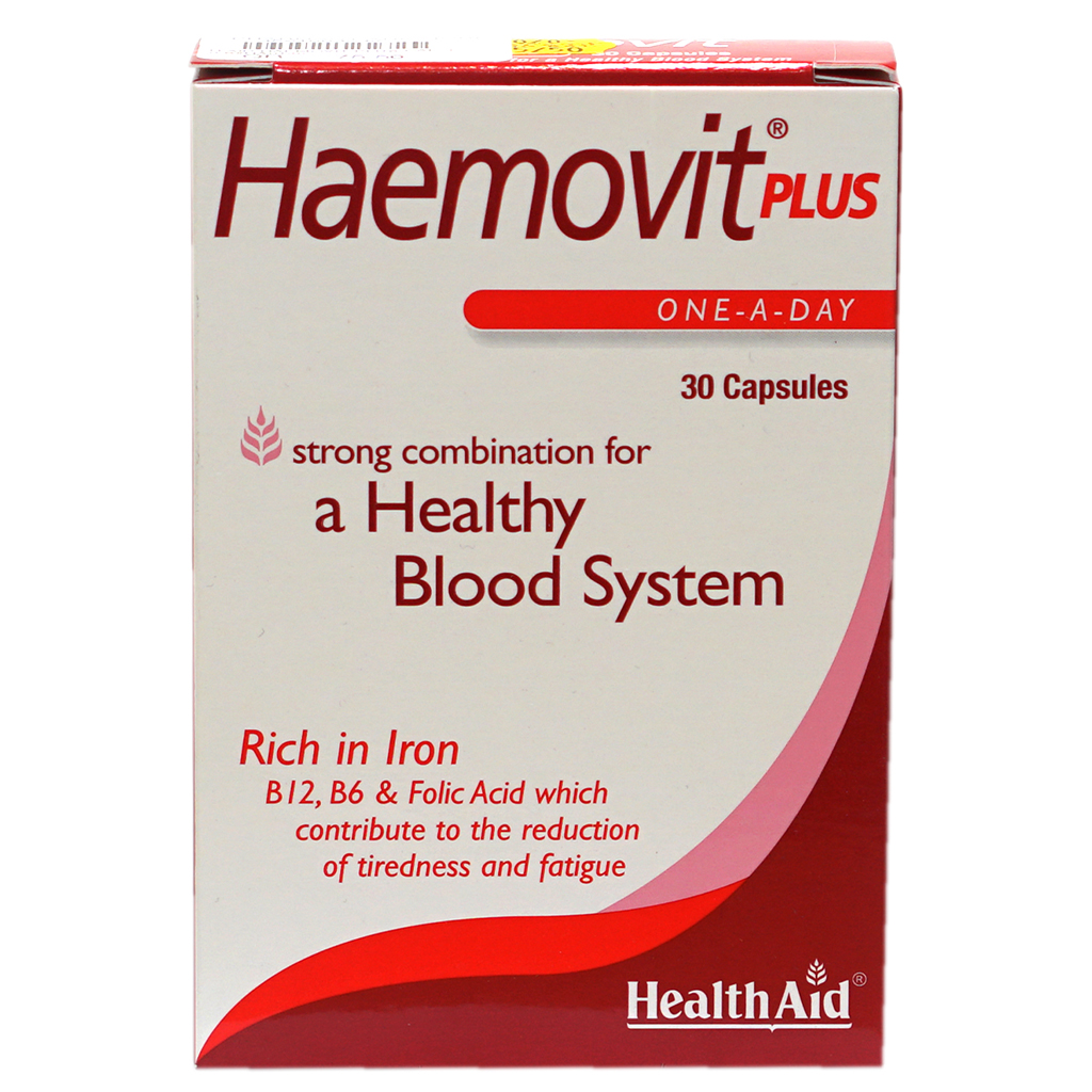 هيلث أيد هيموفيت بلس- 30 كبسول- فيتامينات+حديد