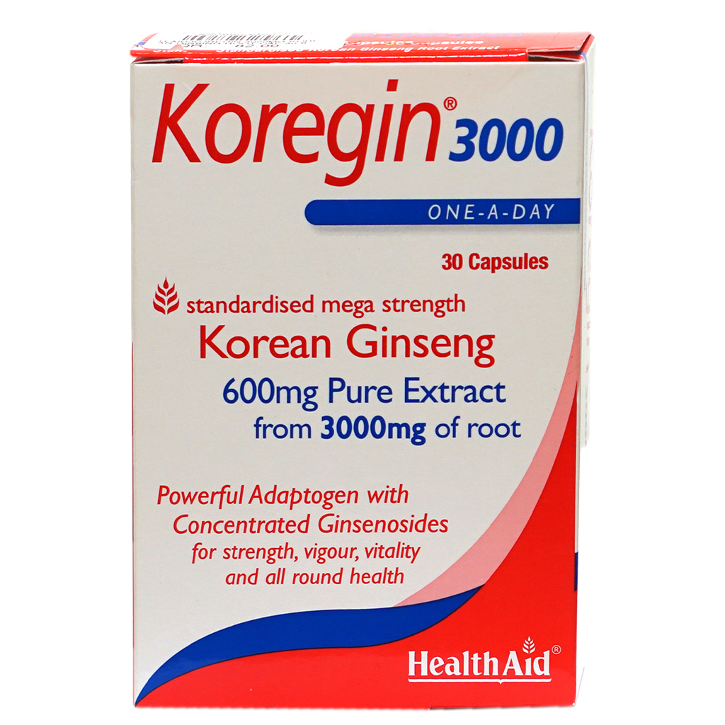 Health Aid Koregin 3000Mg Korean Ginsing Root Cap 30'S-