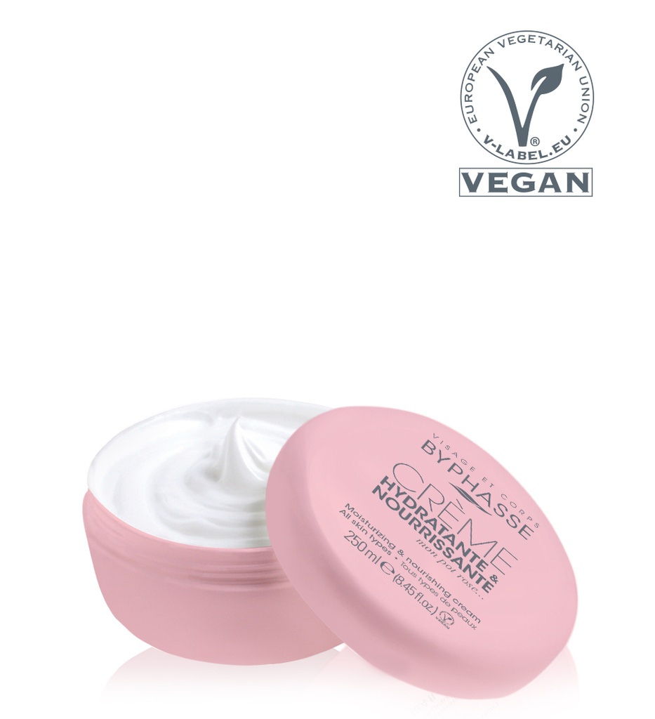 ##Byphasse Moisturizing And Nourishing Cream Face And Body All Skin Types - 250 Ml